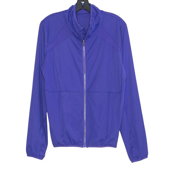 Zyia Active Jacket Athleisure Sporty Minimalist Casual Track Zip Purple Large - Picture 1 of 4